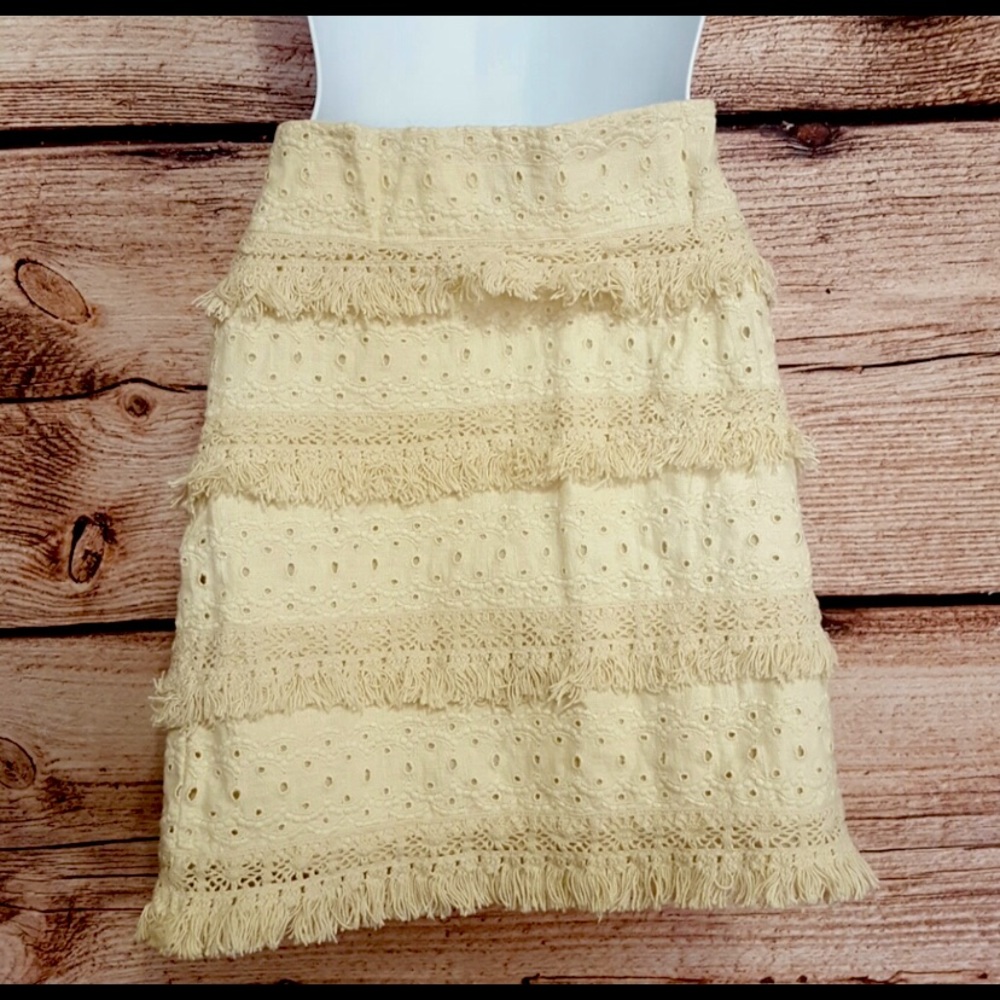 Anthropologie HD in Paris linen fringe skirt - Picture 2 of 9